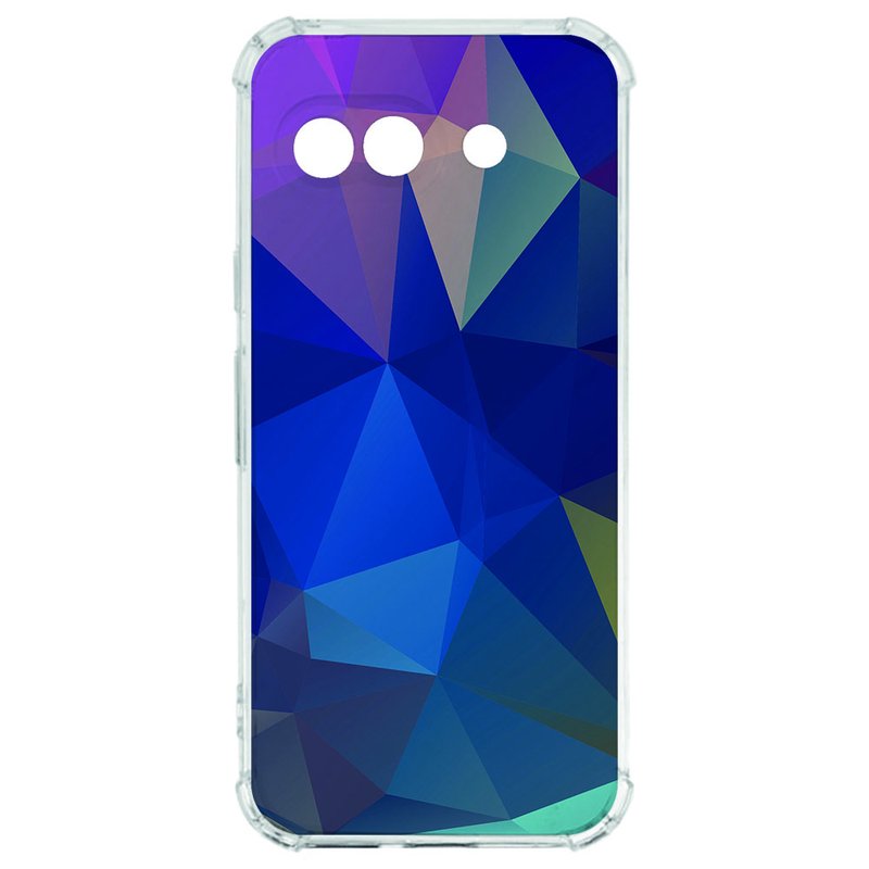 Google Pixel 9a Hoesje - Polygon Dark TPU Antishock hoesje polygon dark aanzicht
