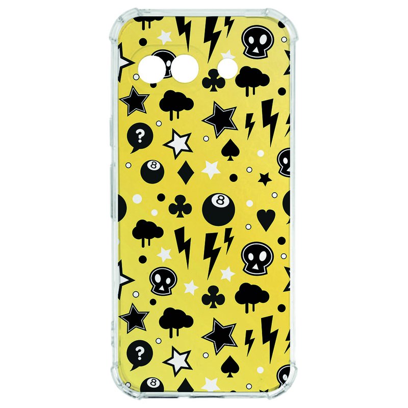 Google Pixel 9a Hoesje Punk Yellow TPU Antishock hoesje punk yellow design voorkant
