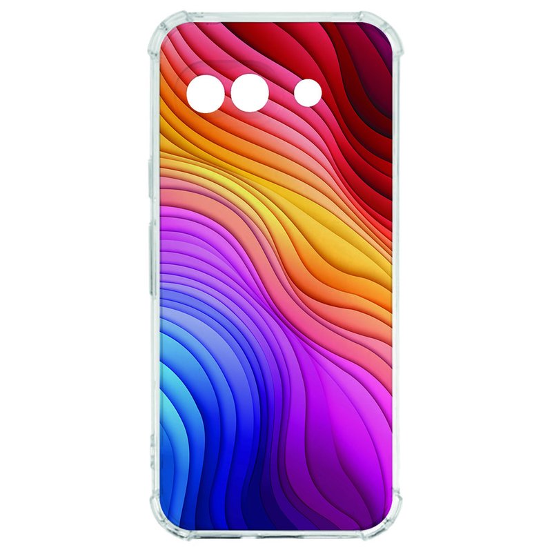 Google Pixel 9a Hoesje - Regenboog TPU Antishock regenboog design achterkant