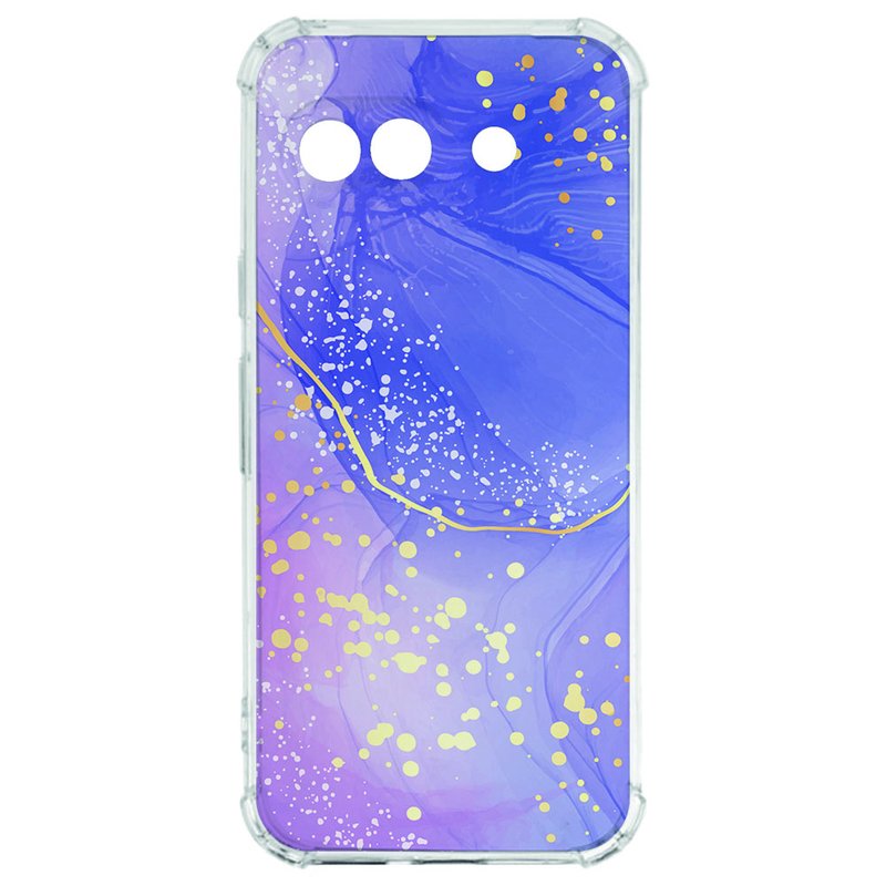 Google Pixel 9a Hoesje - Watercolor Paars TPU Antishock hoesje watercolor paars design achterkant