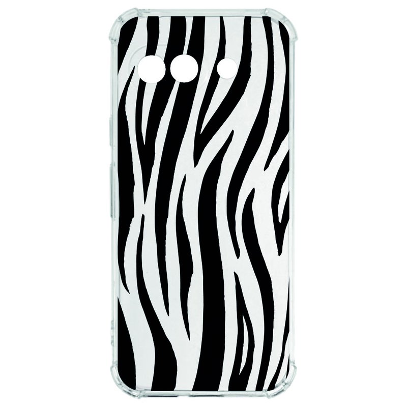 Google Pixel 9a Hoesje - Zebra TPU Antishock zebra design voorkant
