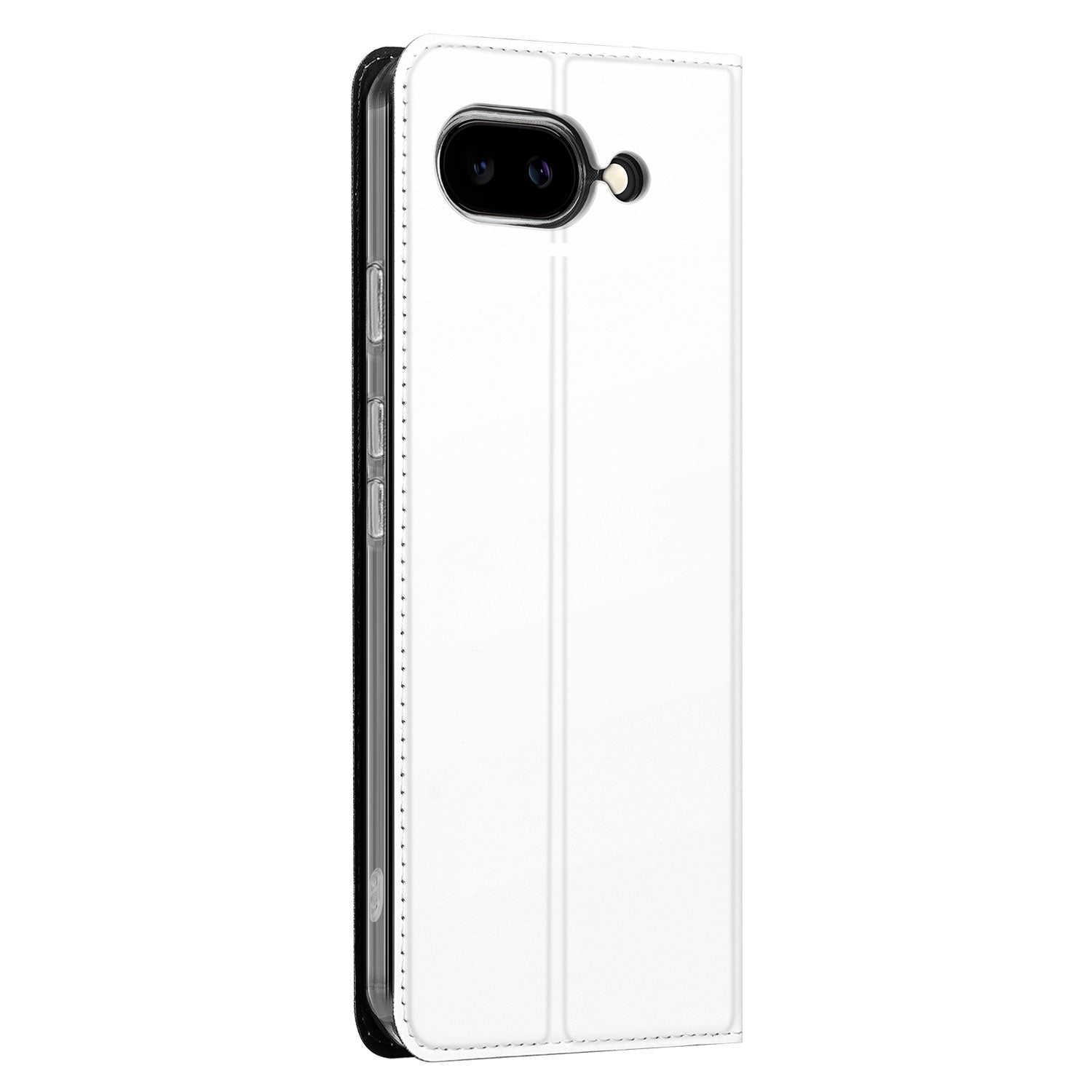 Google Pixel 9a Stand Case Hoesje Wit met Magnetische Sluiting design wit aanzicht