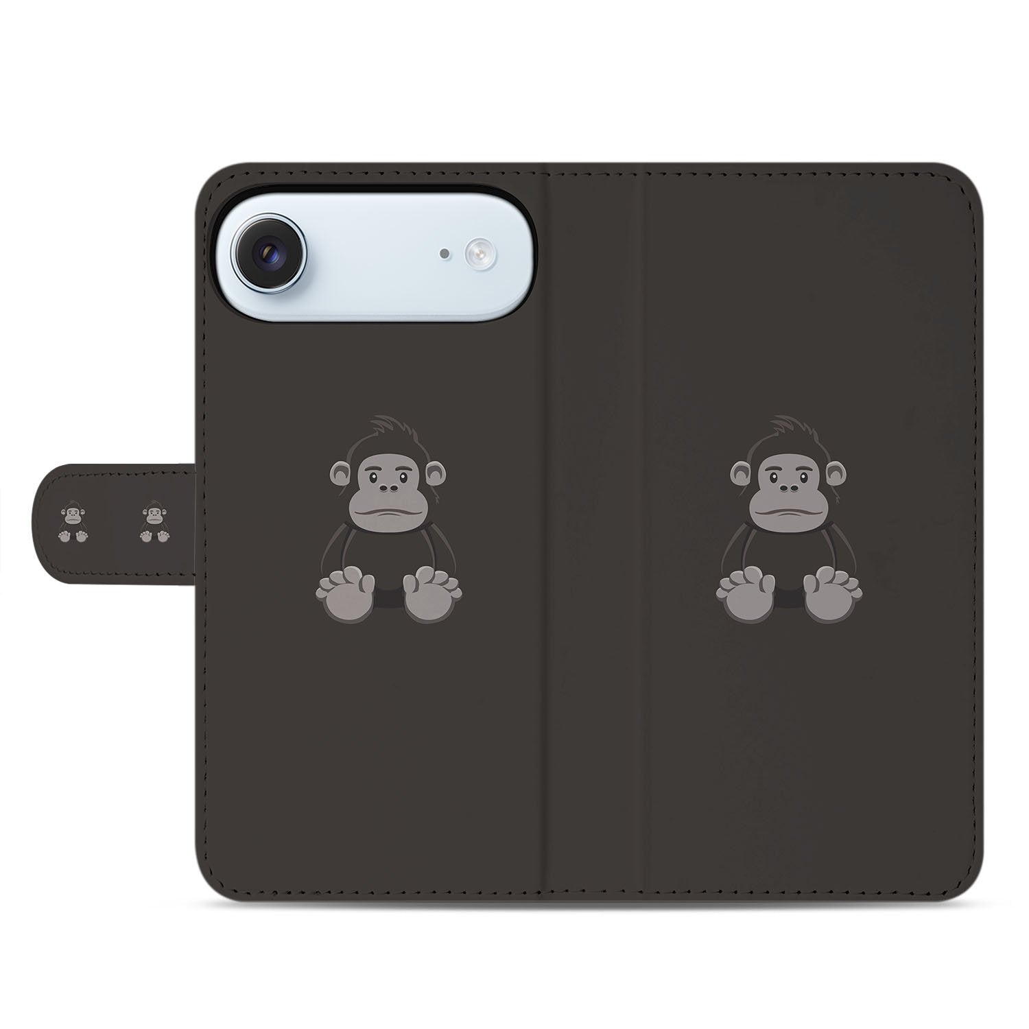 Gorilla Hoesje voor iPhone Air Portemonnee hoesje zwart ontwerp voorkant