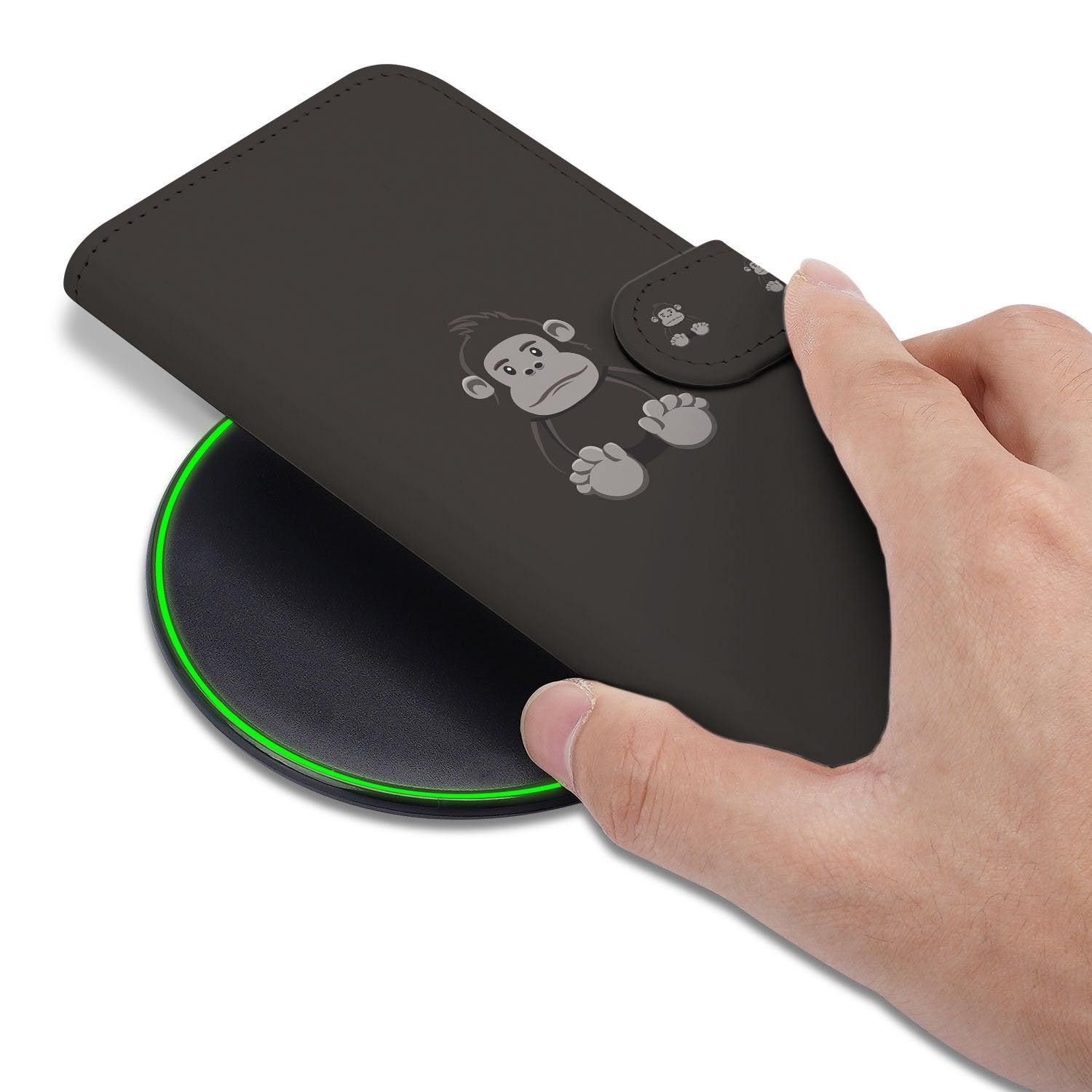 Gorilla Hoesje voor iPhone Air Portemonnee hoesje zwart ontwerp aanzicht