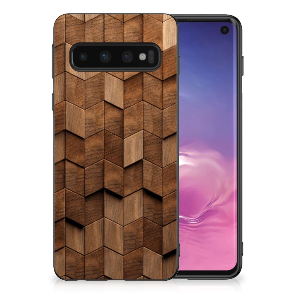 Grip Case voor Samsung Galaxy S10 Wooden Cubes B2C Telecom