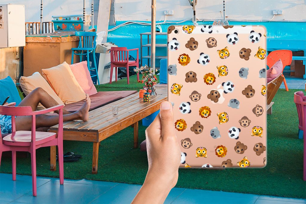 Hippe Hoes voor Apple iPad 10.2 | iPad 10.2 (2020) | 10.2 (2021) Dieren Emojis