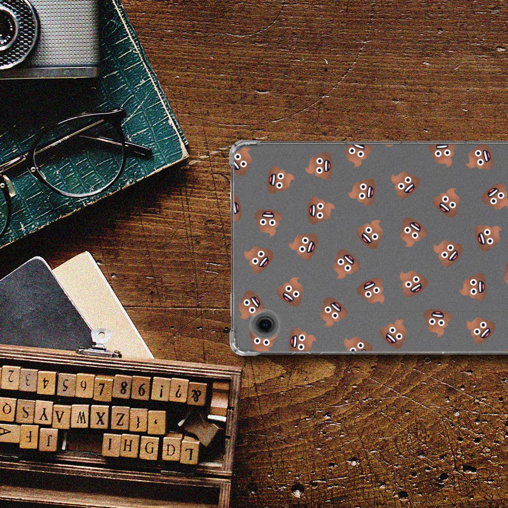 Samsung Galaxy Tab A9 Hippe Hoes Poep Emojis achterkant design