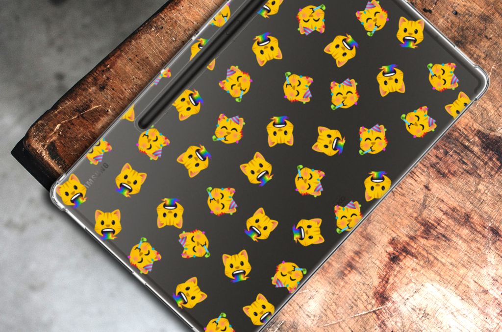 Hippe Hoes voor Samsung Galaxy Tab S9 Plus Katten Emojis