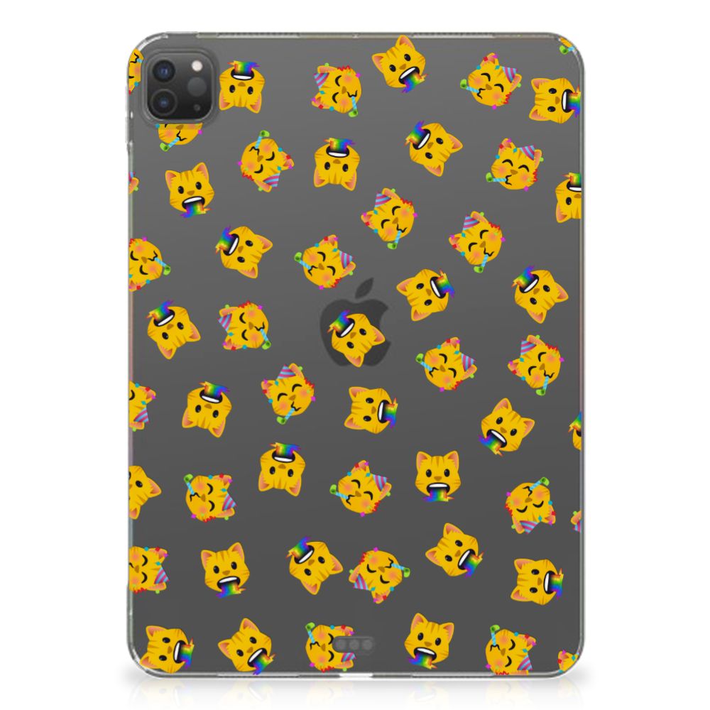 Hippe Hoes voor iPad Pro 11 (2024) Katten Emojis hoesje katten emojis achterkant
