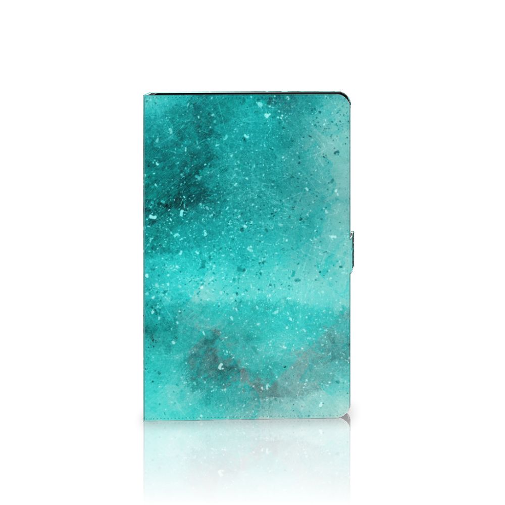 Hoes Lenovo Tab P11 Gen 2 Painting Blue voorkant turquoise design