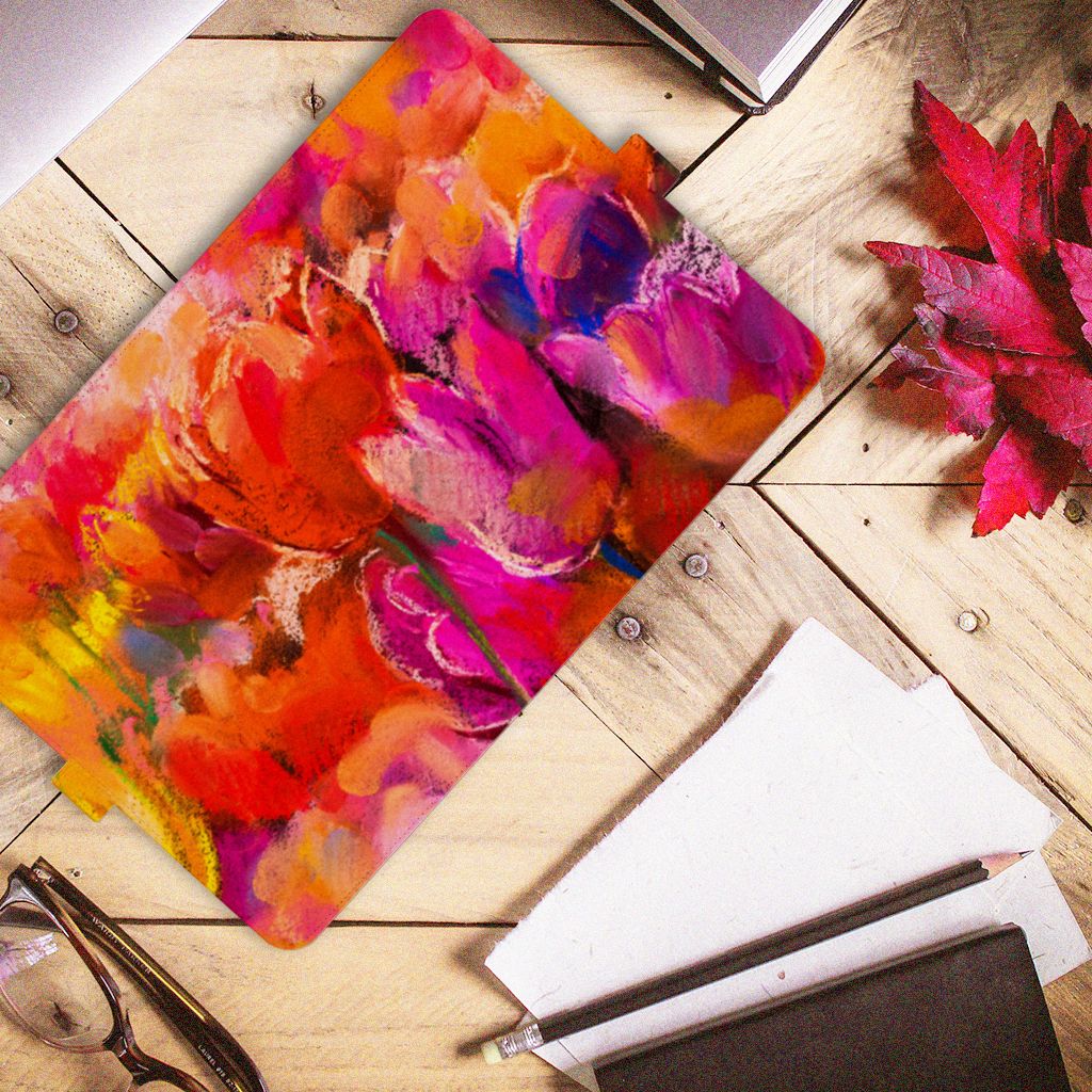 Hoes iPad (2022) 10.9 Tulips tablet hoesje bovenaanzicht