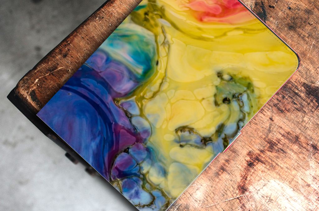 Hoes iPad Air (2020/2022) 10.9 inch Watercolor Dark bovenaanzicht