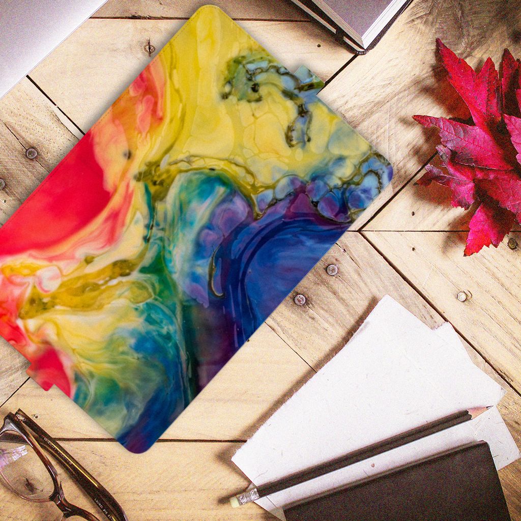 Hoes iPad Air (2020/2022) 10.9 inch Watercolor Dark kleurrijk design bovenaanzicht