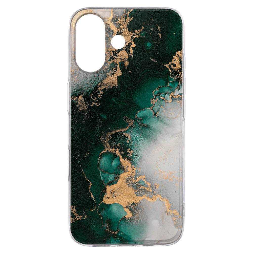 Siliconen hoesje Apple iPhone 17 Marmer Groen