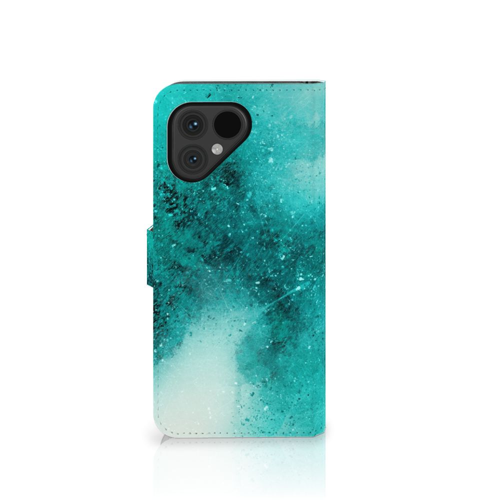 Fairphone 5 Hoesje Painting Blue bookcase turquoise design aanzicht