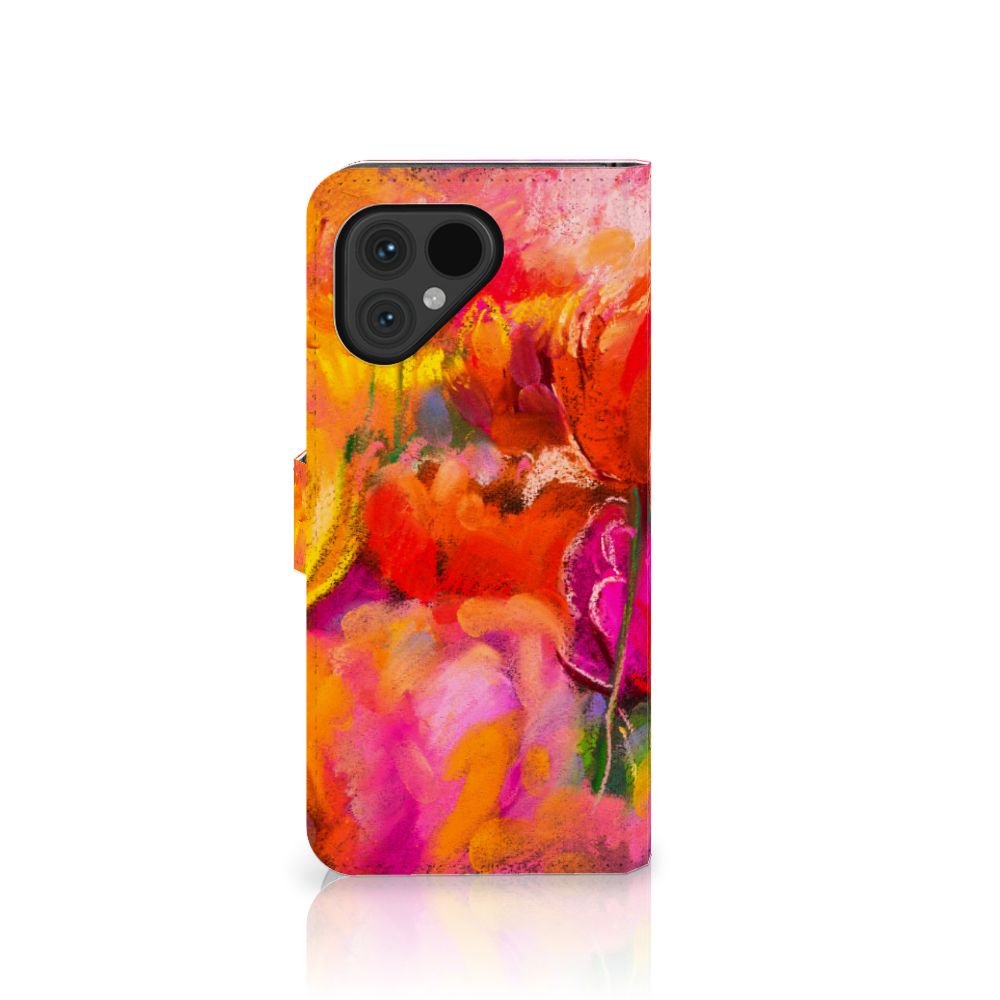 Hoesje Fairphone 5 Tulips telefoonhoesje artistiek design tulpen kleurrijk aanzicht