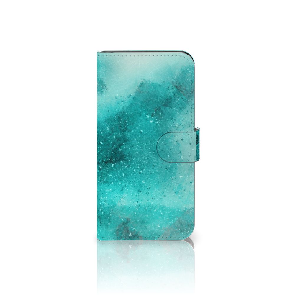 Hoesje Google Pixel 6A Painting Blue boekhoes front aanzicht blauw ontwerp