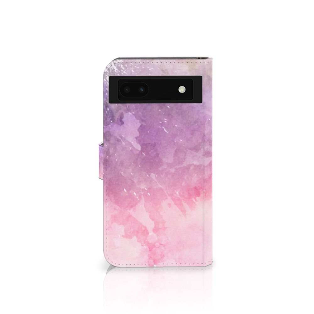 Hoesje Google Pixel 6A Pink Purple Paint bookcase model roze paars schilderachtig