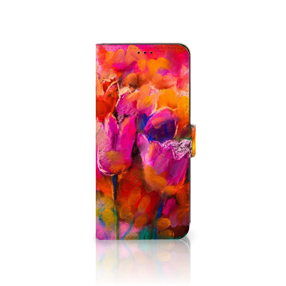 Hoesje Google Pixel 7 Pro Tulips telefoonhoesje kleurrijk tulpen design voorkant