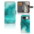 Hoesje Google Pixel 8 Painting Blue met ruimte voor 3 pasjes en een prachtig blauw palet design. 🎨
