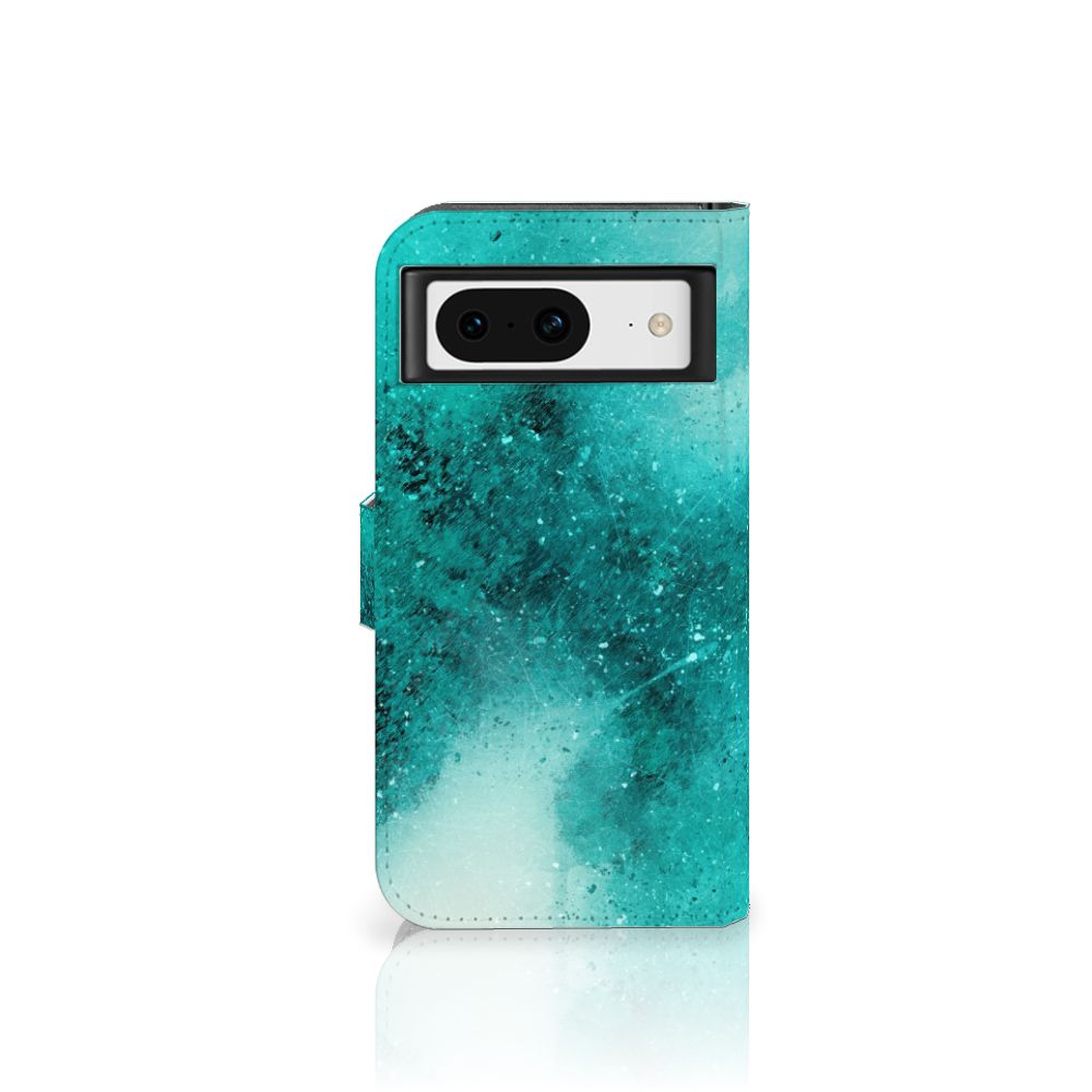 Hoesje Google Pixel 8 Painting Blue met een prachtig blauw palet design voor gebruiksgemak en bescherming 💙.