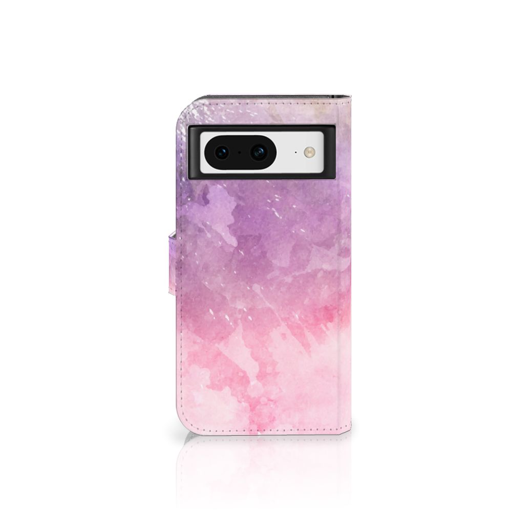Google Pixel 8 hoesje Pink Purple Paint bookcase voorkant
