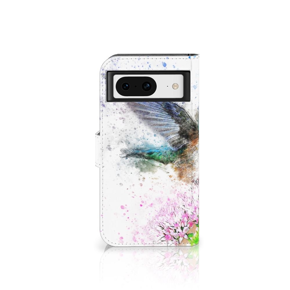 Hoesje Google Pixel 8 Vogel pasjes ontwerp kolibrie bloemen voorkant
