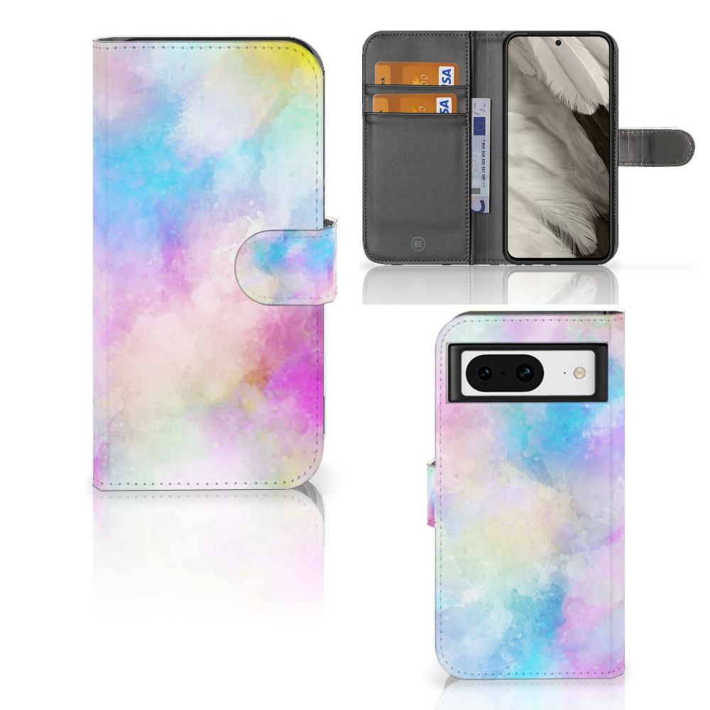 Hoesje Google Pixel 8 Watercolor Light hoesje watercolor light voorzijde zijkant binnenkant