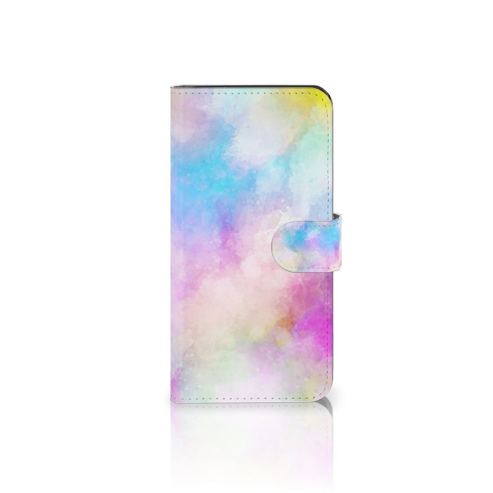 Hoesje Google Pixel 8A Watercolor Light portefeuille kleurrijk ontwerp pastel aanzicht