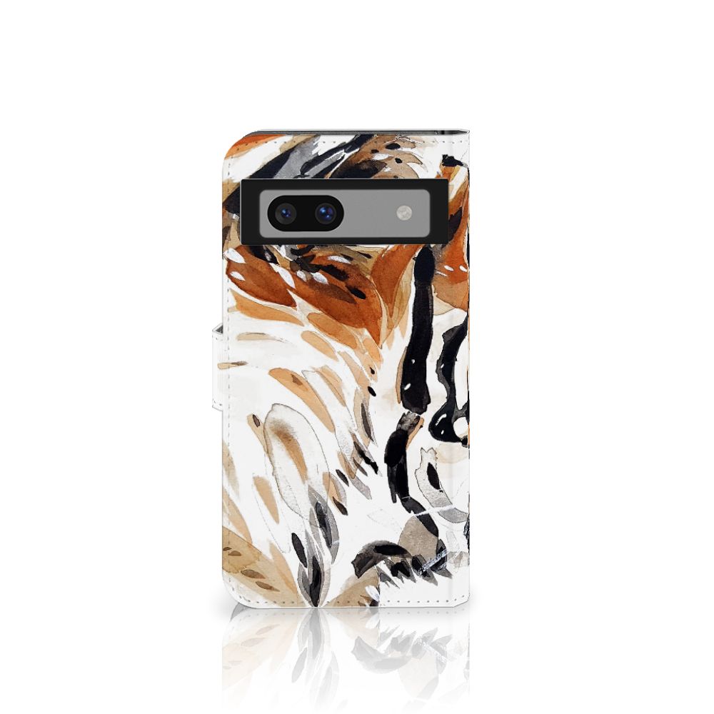 Hoesje Google Pixel 8A Watercolor Tiger tijger schilderij vooraanzicht