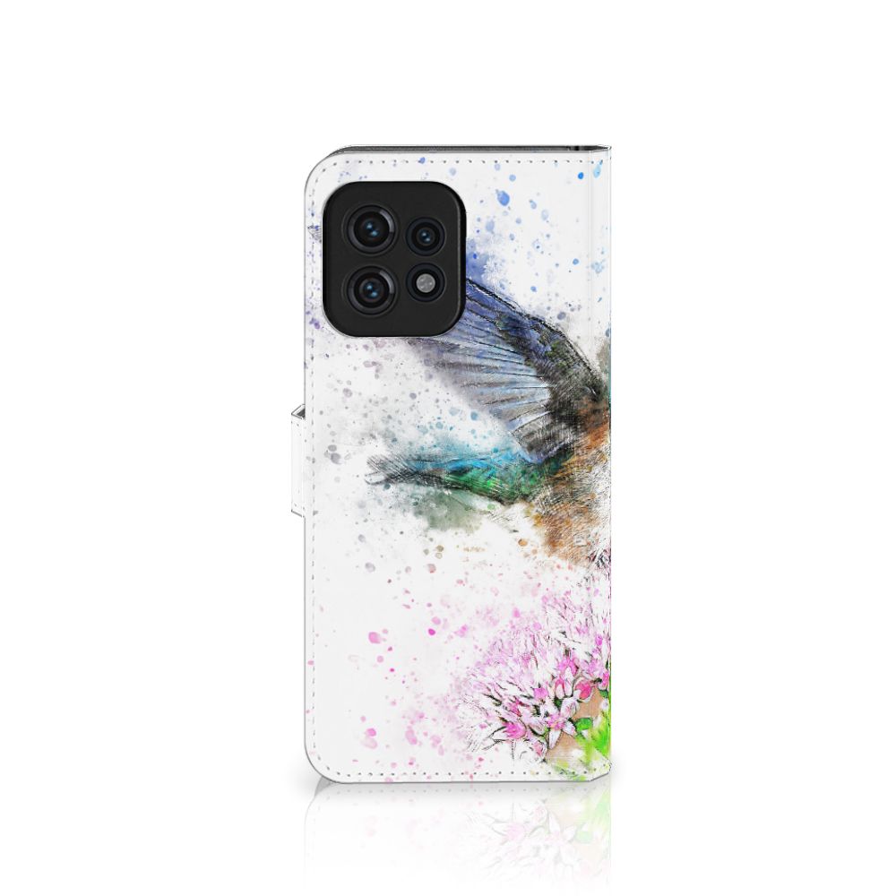 Hoesje Motorola Edge 40 Pro Vogel met kleurrijke kolibrie en bloem, perfect cadeau voor bescherming en uitstraling.