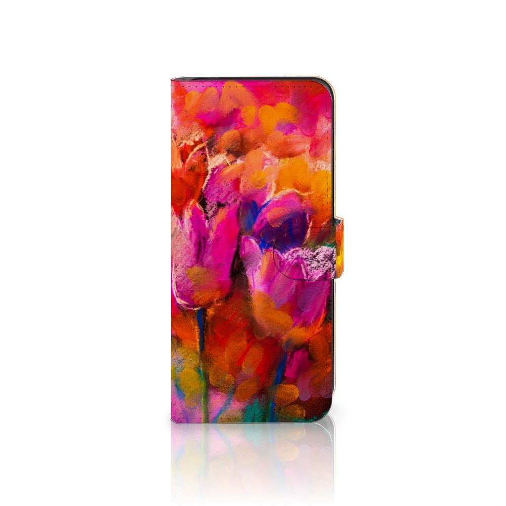 Hoesje Motorola Moto G14 Tulips telefoonhoesje kleurrijk design tulpen aanzicht