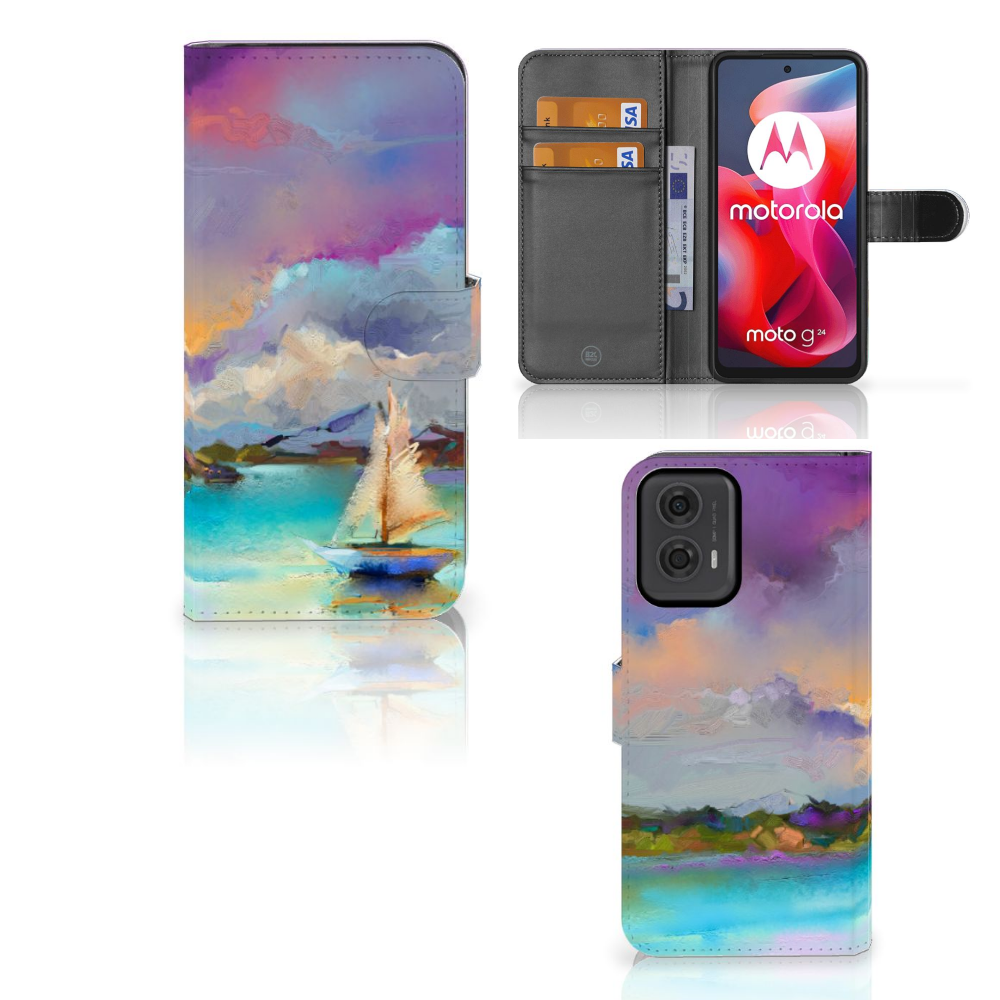 Hoesje Motorola Moto G24 | G04 | G24 Power Boat designnaam boot aanzicht