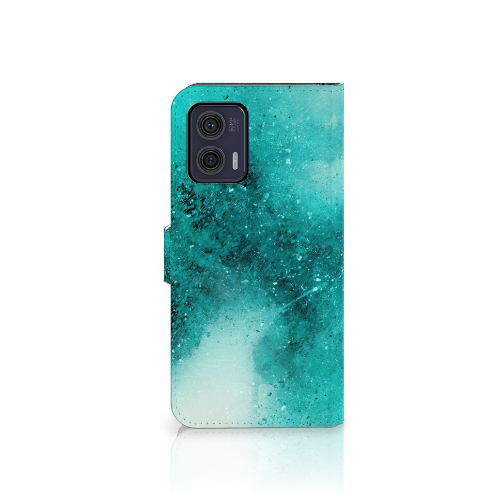 Motorola Moto G73 hoesje Painting Blue aanzicht