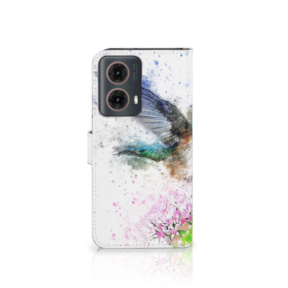 Hoesje Motorola Moto G85 Vogel design kolibrie aanzicht