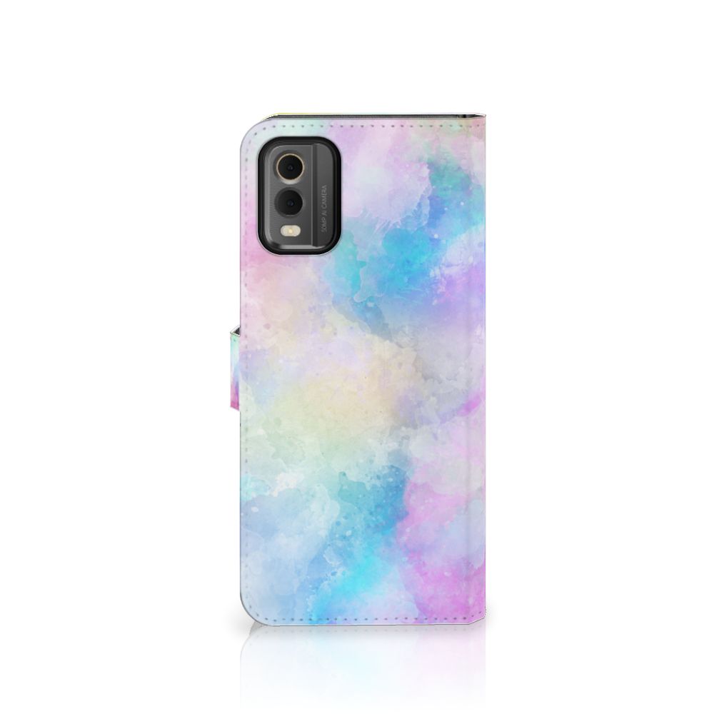 Hoesje Nokia C32 Watercolor Light pasjeshouder watercolor design achterkant