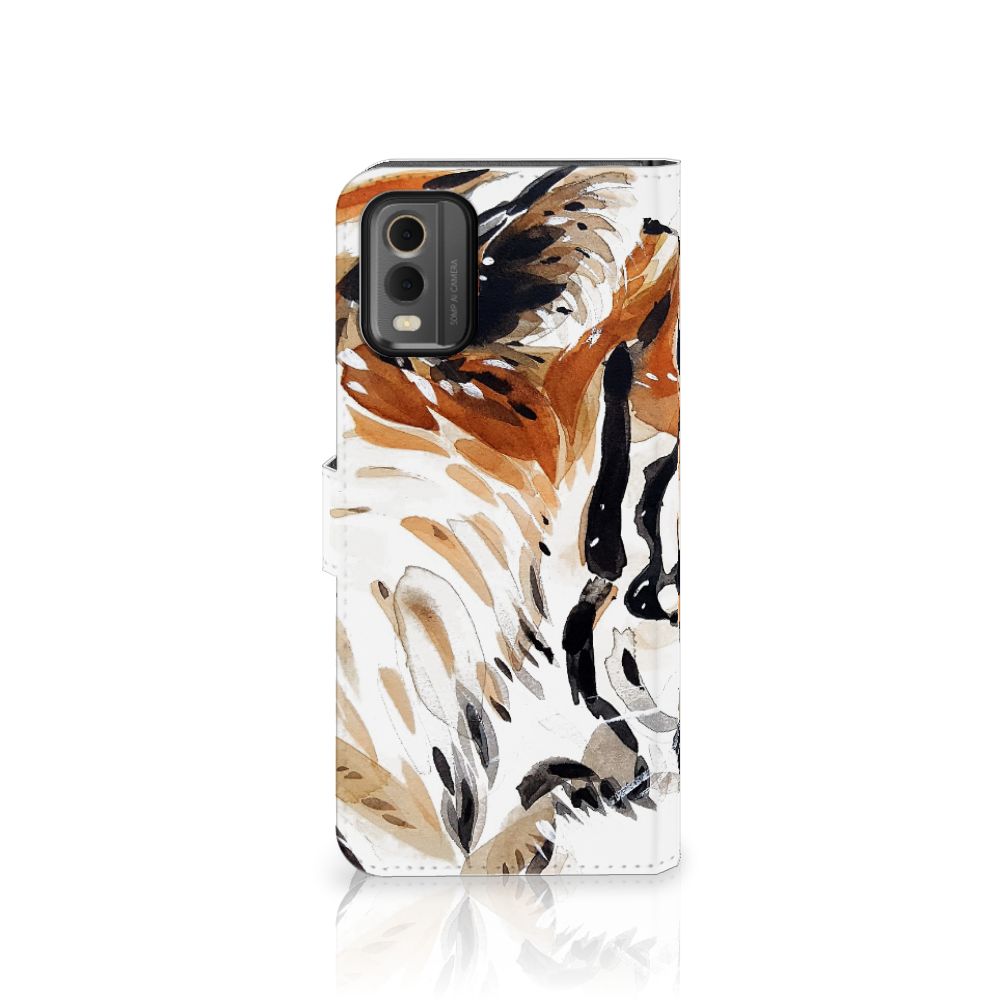 Hoesje Nokia C32 Watercolor Tiger tijger design voorkant