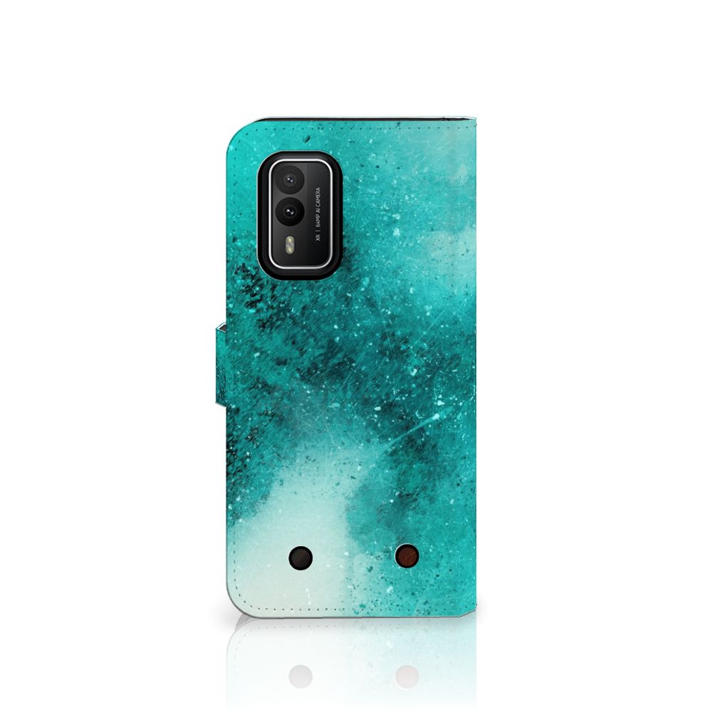 Nokia XR21 Hoesje Painting Blue boekhoes voorkant