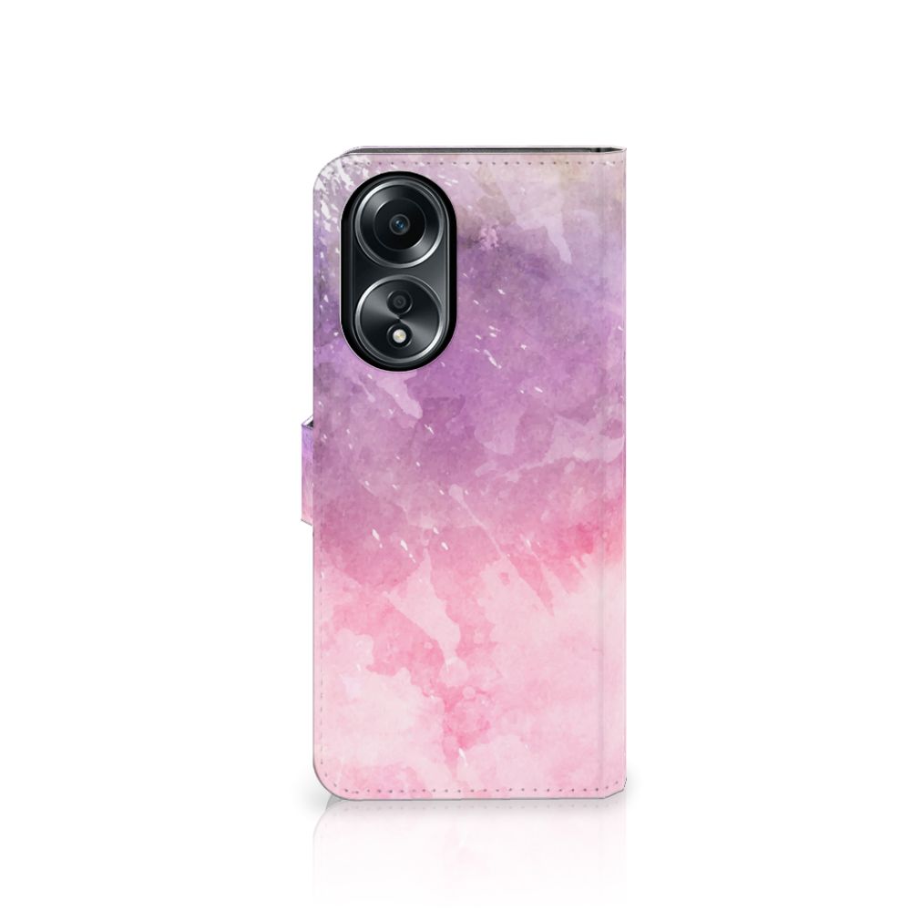 Hoesje OPPO A58 4G Pink Purple Paint bookcase model roze paarse verf