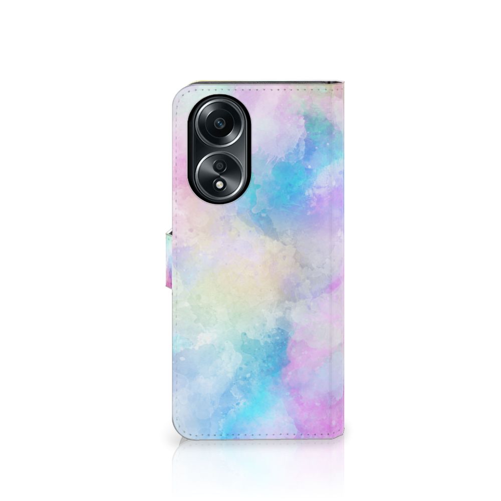 Hoesje OPPO A58 4G Watercolor Light met pastelkleuren en unieke watercolor uitstraling.