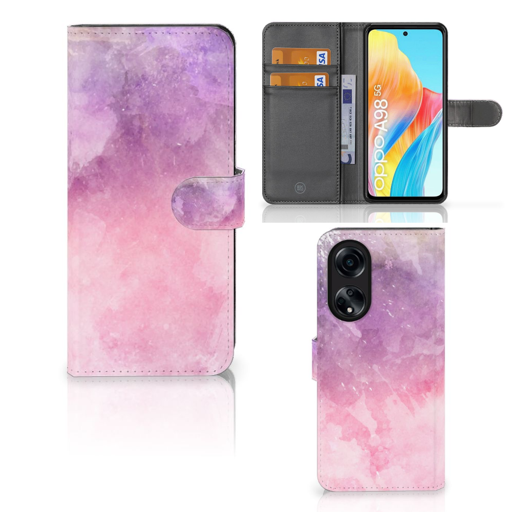 Hoesje OPPO A98 5G Pink Purple Paint met prachtig ontwerp, biedt bescherming en gebruiksgemak, ideaal als cadeau.