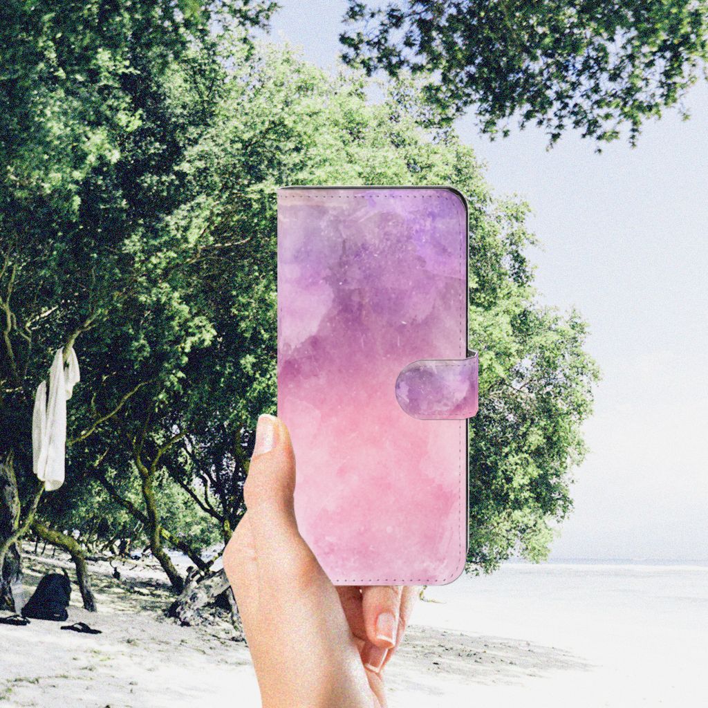 Hoesje OPPO A98 5G Pink Purple Paint in hand, perfect cadeau voor bescherming en gebruiksgemak.
