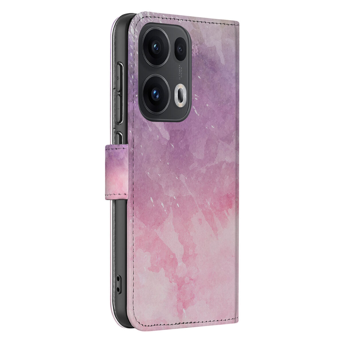 Hoesje OPPO Reno 13 Pro Pink Purple Paint zijkant ontwerp roze paars schilderij