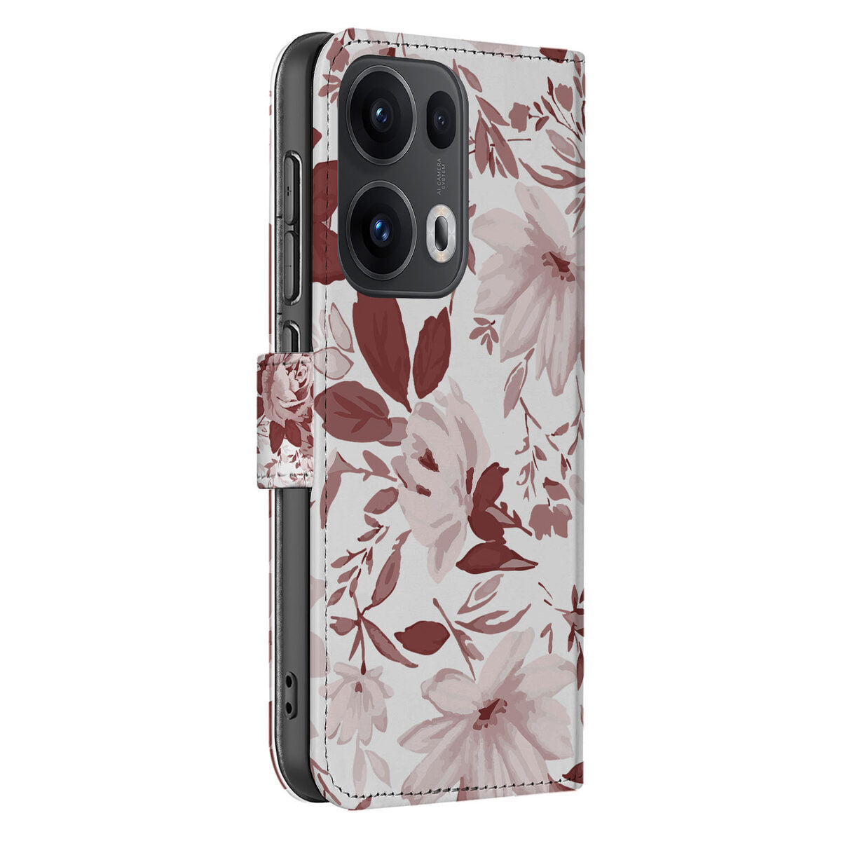 Hoesje OPPO Reno 13 Pro Watercolor Flowers smartphone hoesje bloemen design aanzicht