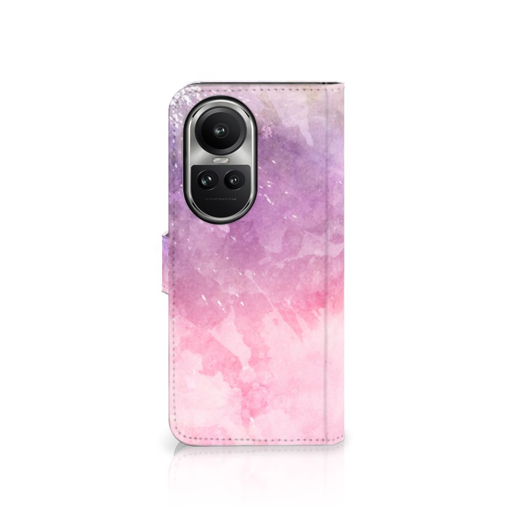 Hoesje OPPO Reno10 | 10 Pro Pink Purple Paint bookcase model roze paarse verf aanzicht