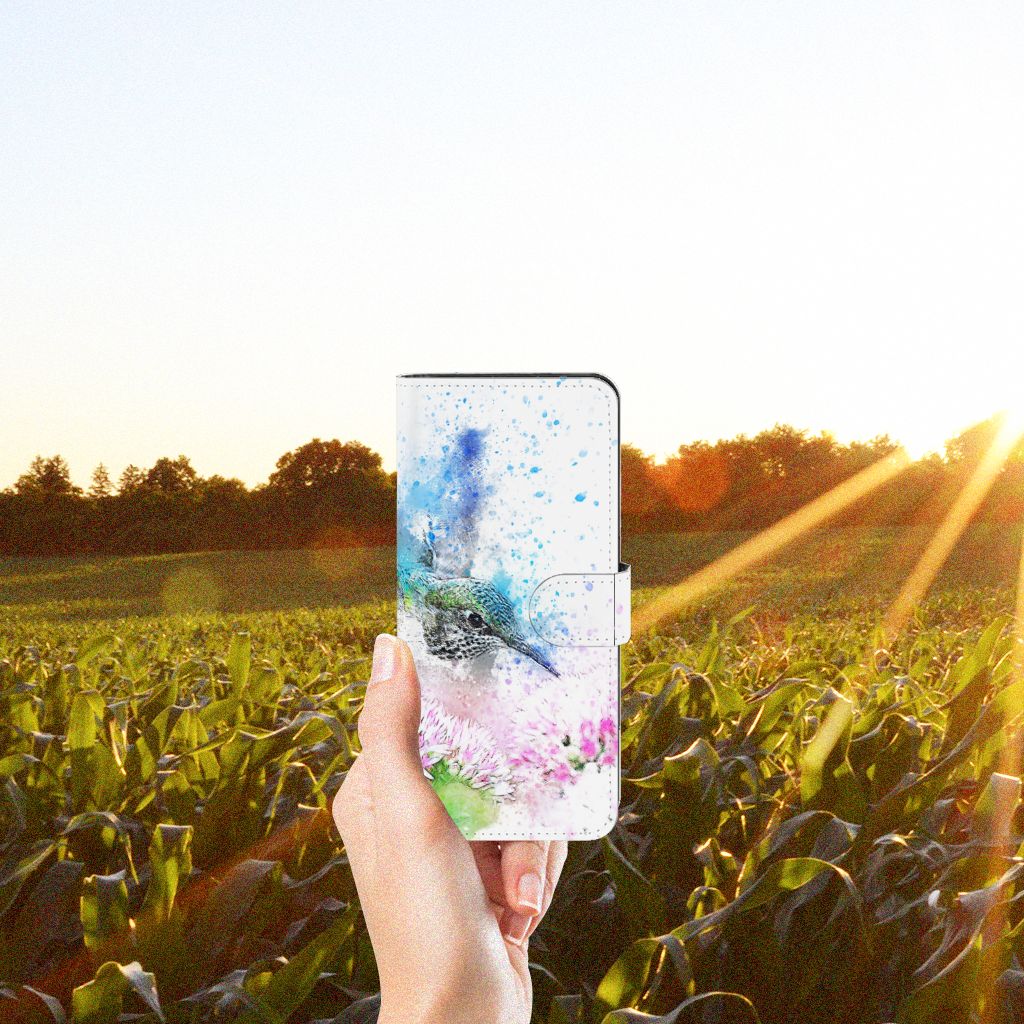 Hoesje OPPO Reno8 T 4G Vogel kleurrijk design hand met voorkant