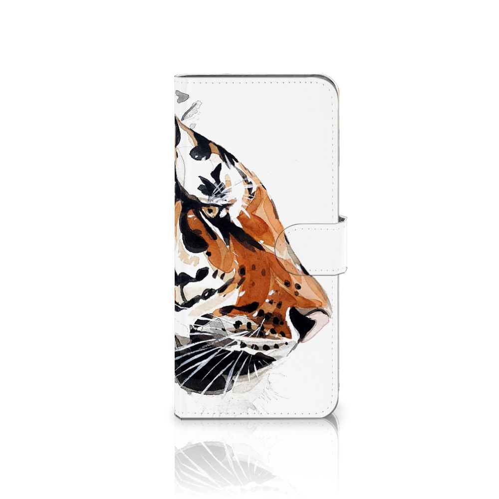 OnePlus 13 Hoesje Watercolor Tiger zijaanzicht