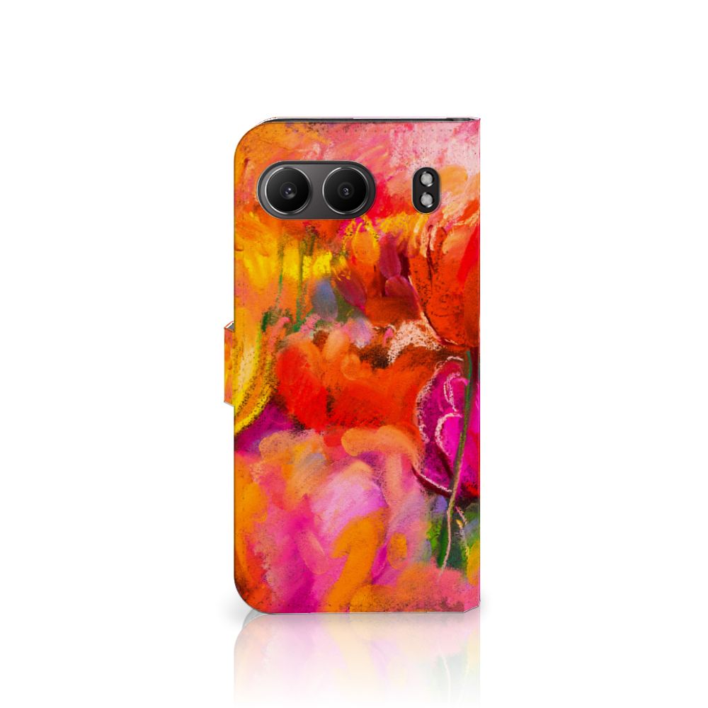 Hoesje OnePlus Nord 4 Tulips telefoonhoesje tulpen kleurrijk design aanzicht