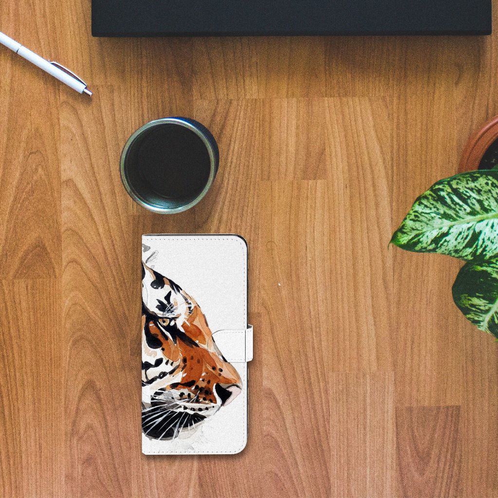 Hoesje OnePlus Nord CE 3 Lite Watercolor Tiger design tijger aanzicht