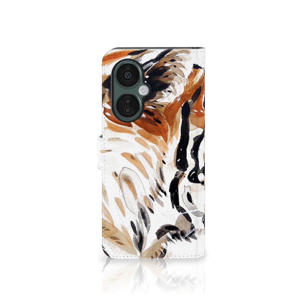 Hoesje OnePlus Nord CE 3 Lite Watercolor Tiger design tijger voorkant